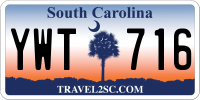 SC license plate YWT716