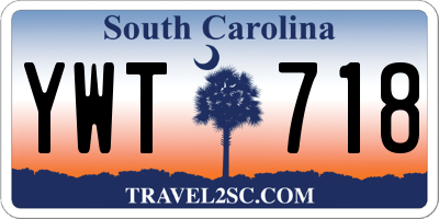 SC license plate YWT718