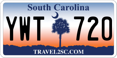 SC license plate YWT720