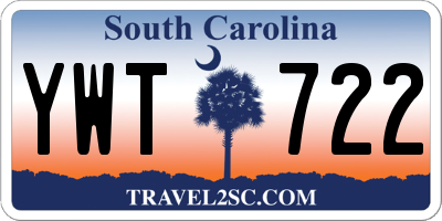 SC license plate YWT722