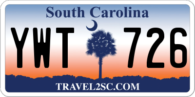 SC license plate YWT726