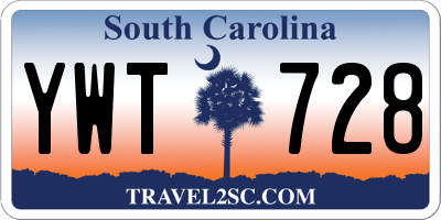 SC license plate YWT728