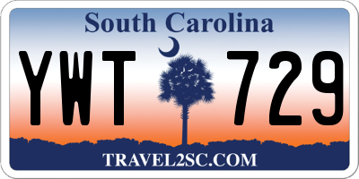 SC license plate YWT729