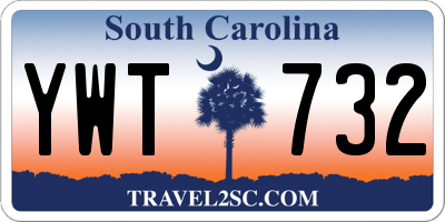 SC license plate YWT732