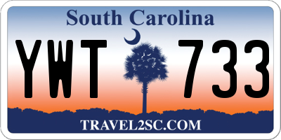 SC license plate YWT733