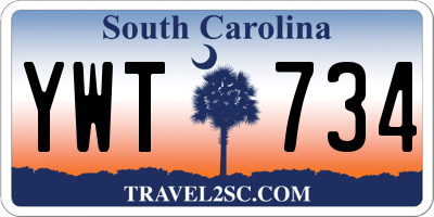 SC license plate YWT734