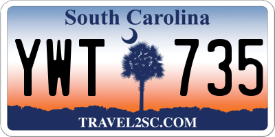 SC license plate YWT735