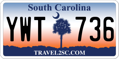 SC license plate YWT736