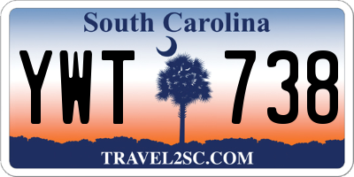SC license plate YWT738