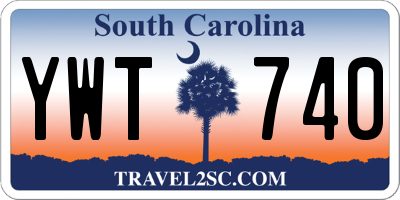 SC license plate YWT740