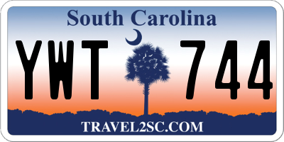 SC license plate YWT744