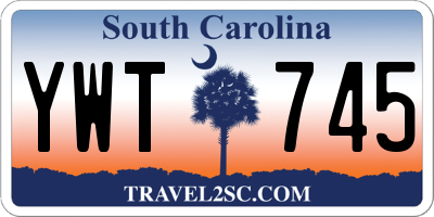 SC license plate YWT745