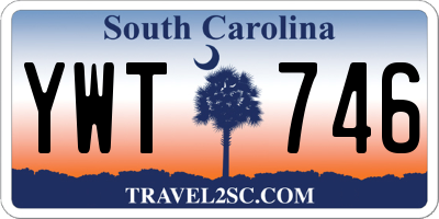 SC license plate YWT746