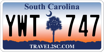SC license plate YWT747
