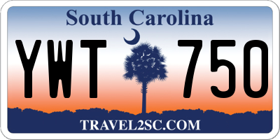 SC license plate YWT750