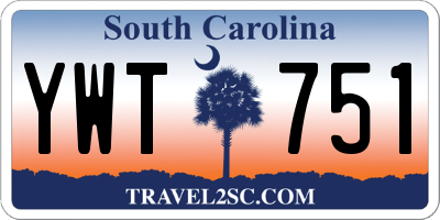SC license plate YWT751