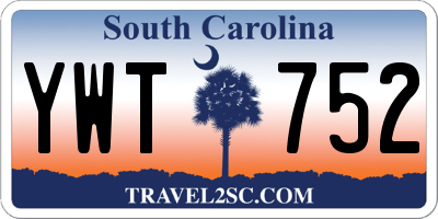 SC license plate YWT752