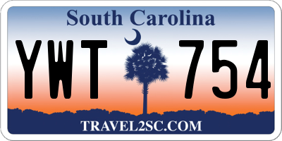 SC license plate YWT754