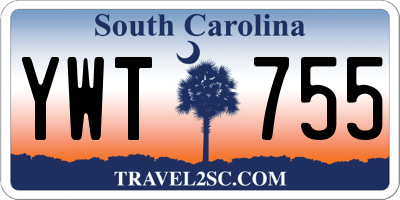 SC license plate YWT755