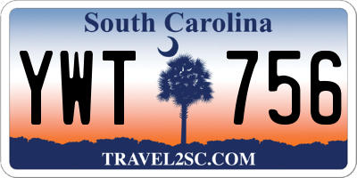 SC license plate YWT756
