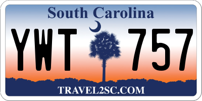 SC license plate YWT757