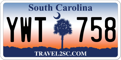 SC license plate YWT758