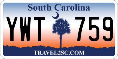 SC license plate YWT759