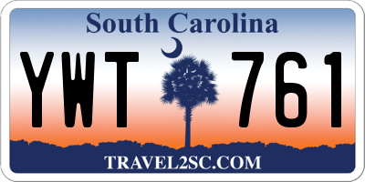 SC license plate YWT761