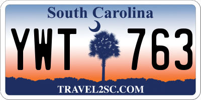 SC license plate YWT763