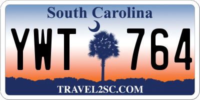 SC license plate YWT764
