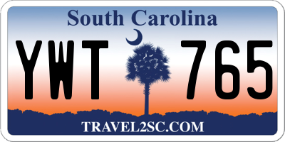 SC license plate YWT765