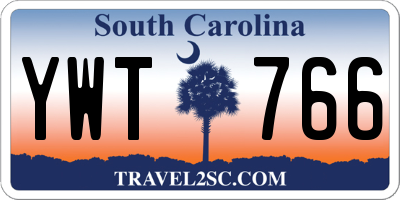 SC license plate YWT766