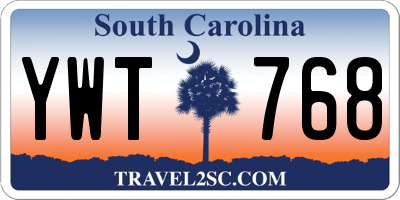 SC license plate YWT768