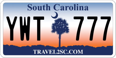 SC license plate YWT777