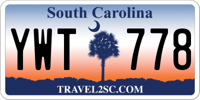 SC license plate YWT778