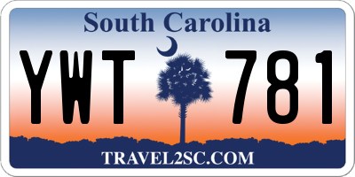 SC license plate YWT781