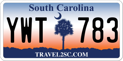 SC license plate YWT783