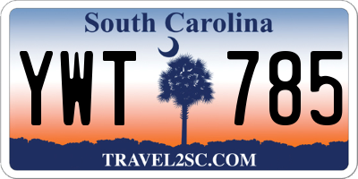 SC license plate YWT785