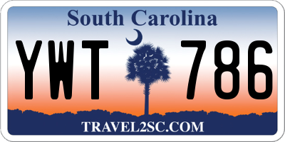 SC license plate YWT786