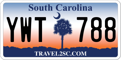 SC license plate YWT788
