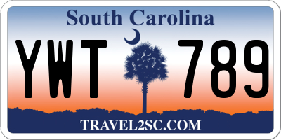 SC license plate YWT789