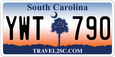 SC license plate YWT790