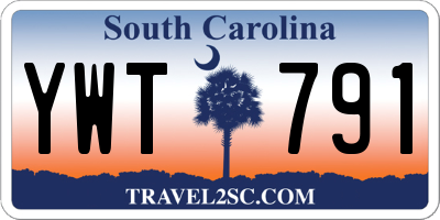 SC license plate YWT791