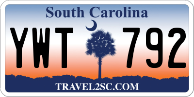 SC license plate YWT792