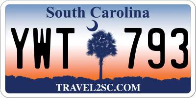 SC license plate YWT793