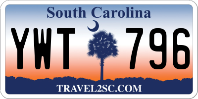 SC license plate YWT796