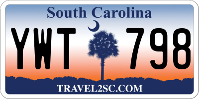 SC license plate YWT798