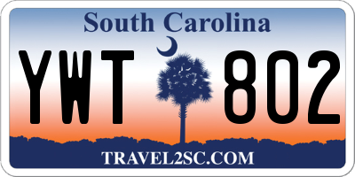 SC license plate YWT802