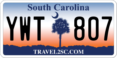 SC license plate YWT807