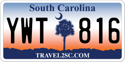 SC license plate YWT816